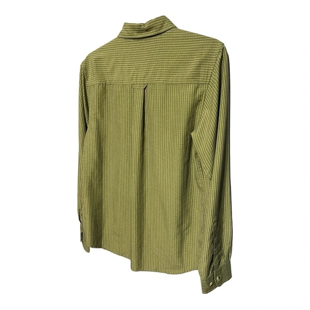 The North Face Plaid Long Sleeve Button Front Shirt Green Men’s Small